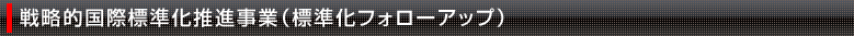 戦略的国際標準化推進事業（標準化フォローアップ）